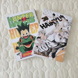 Hunter x Hunter Volume 1 and Haikyuu Volume 38 Manga Set